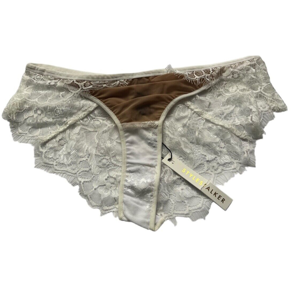 Stylestalker Mellina White Lace Briefs L New With Tags